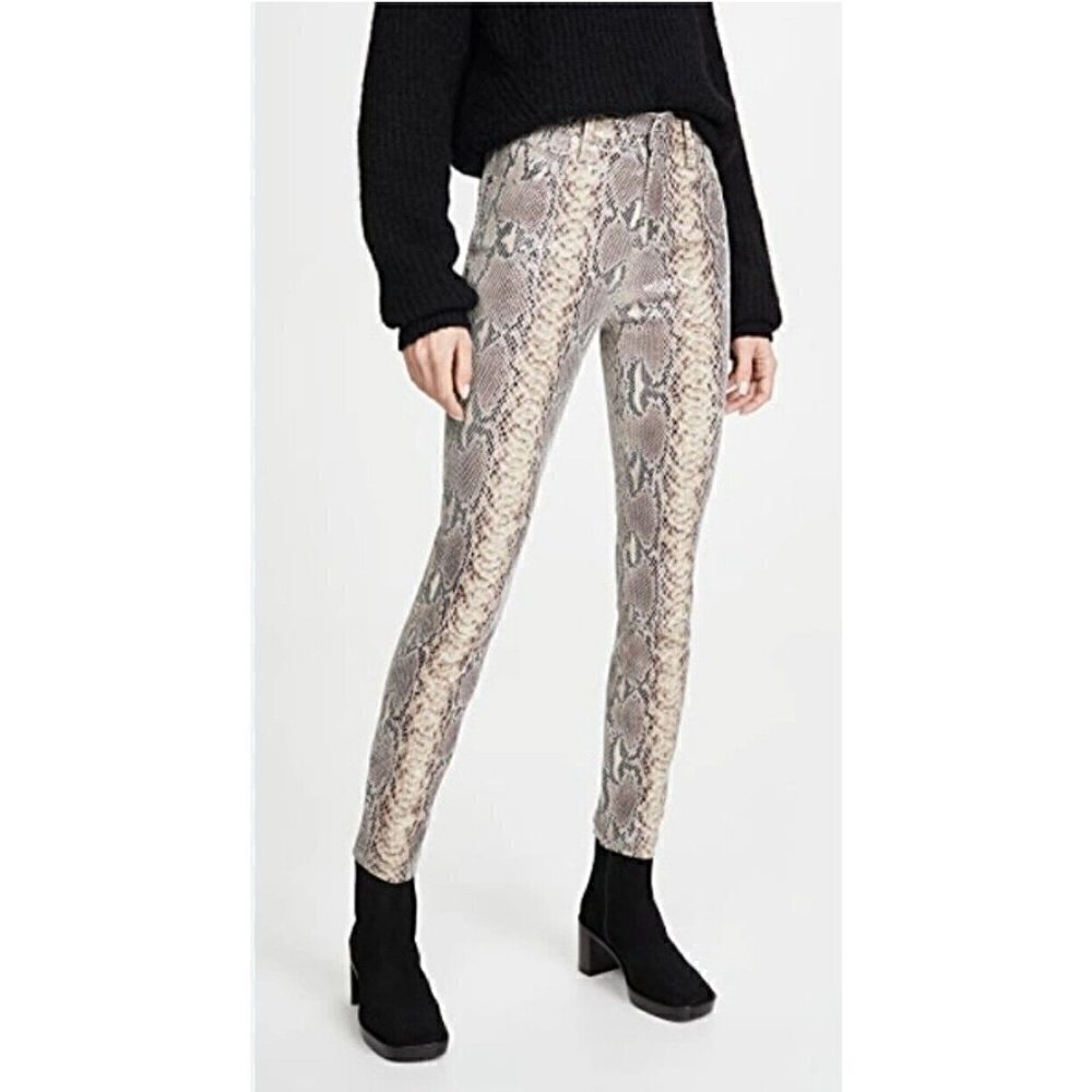 NWOT RtA Madrid Lambskin Leather Pants Womens 26 Skinny Desert Snake Snakeskin